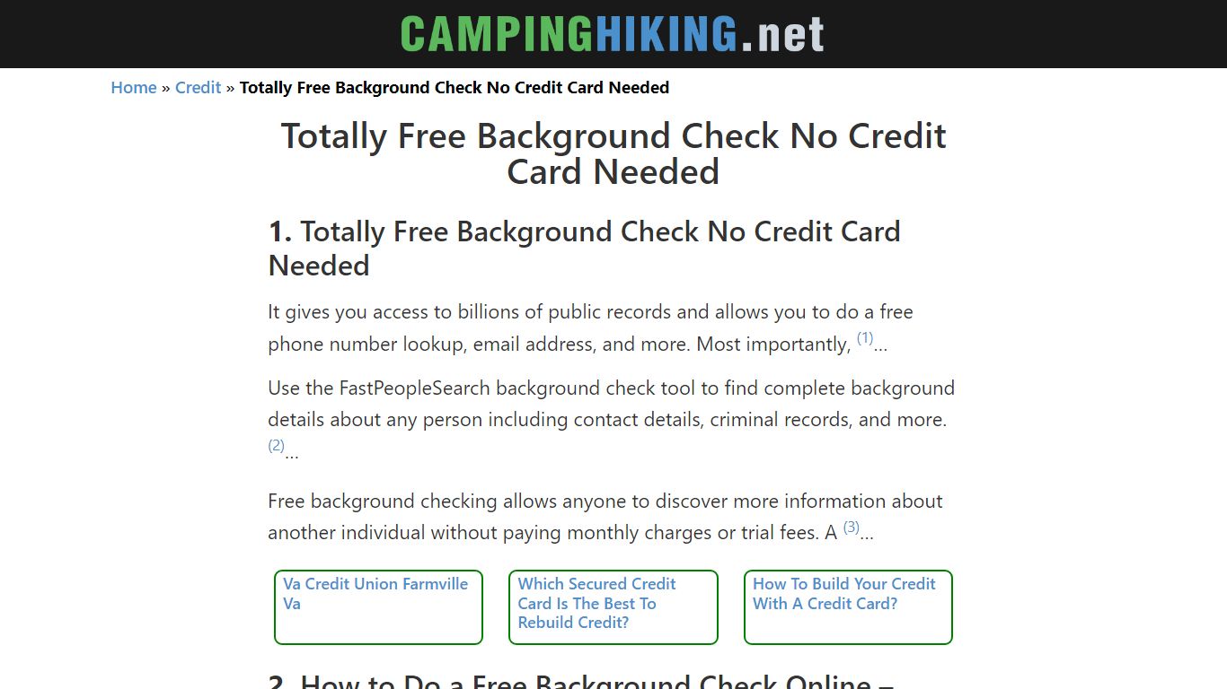 Totally Free Background Check No Credit Card Needed